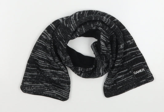 Jeff&Co Boys Grey Striped Acrylic Scarf  One Size