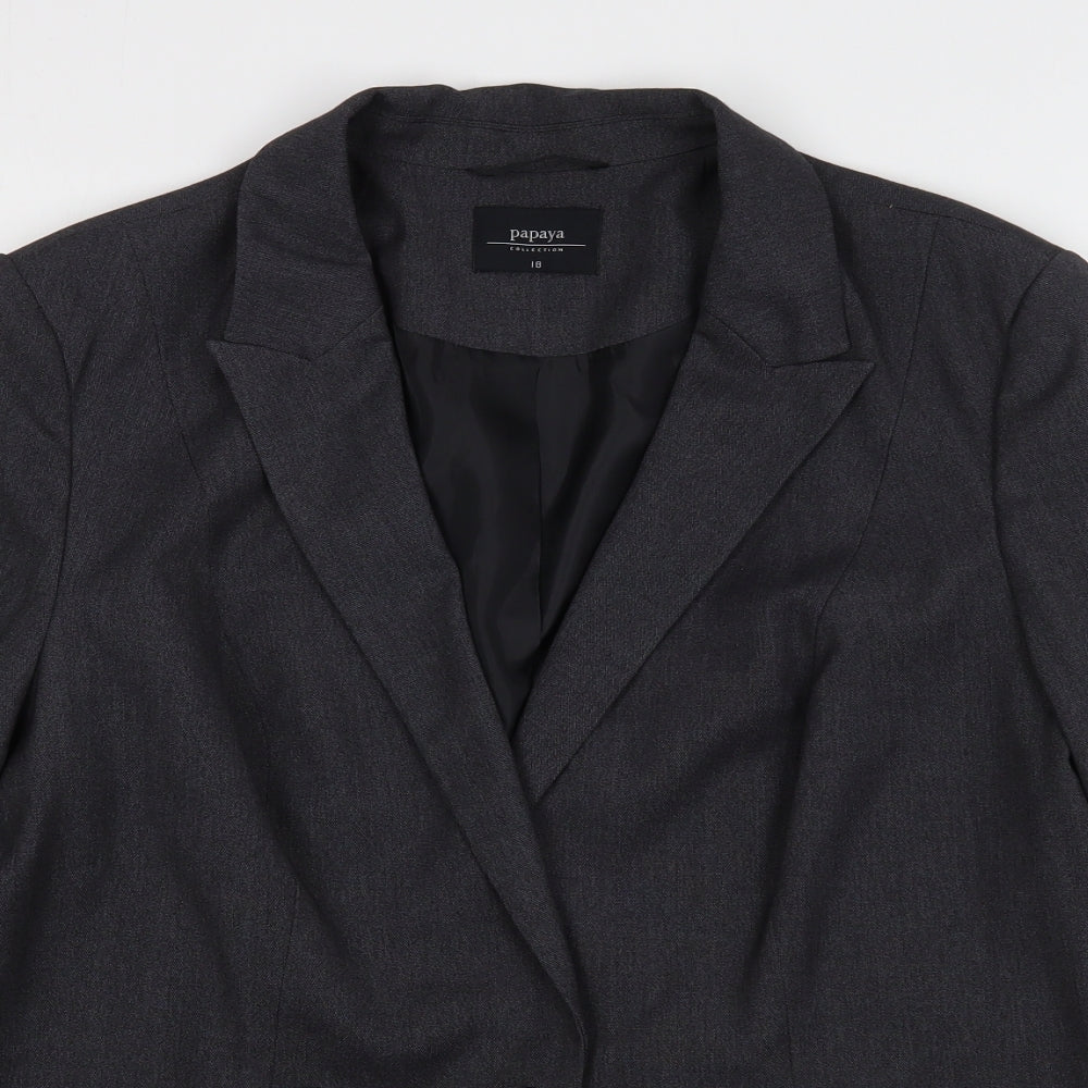 Papaya Womens Grey  Polyester Jacket Suit Jacket Size 18