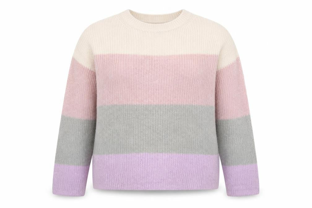 Primark Womens Multicoloured Round Neck Striped Polyester Pullover Jumper Size 10