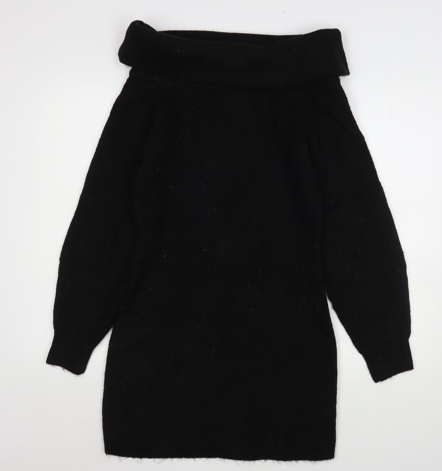 H&M Womens Black Roll Neck  Polyester Pullover Jumper Size M