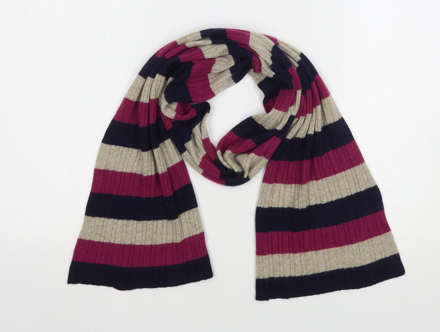 Preworn Womens Multicoloured Striped Polyester  Scarf