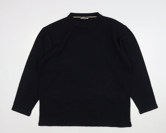 George Mens Blue Round Neck  Acrylic Pullover Jumper Size L