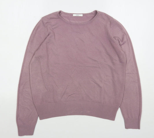 Marks and Spencer Womens Pink Round Neck  Acrylic Pullover Jumper Size 12