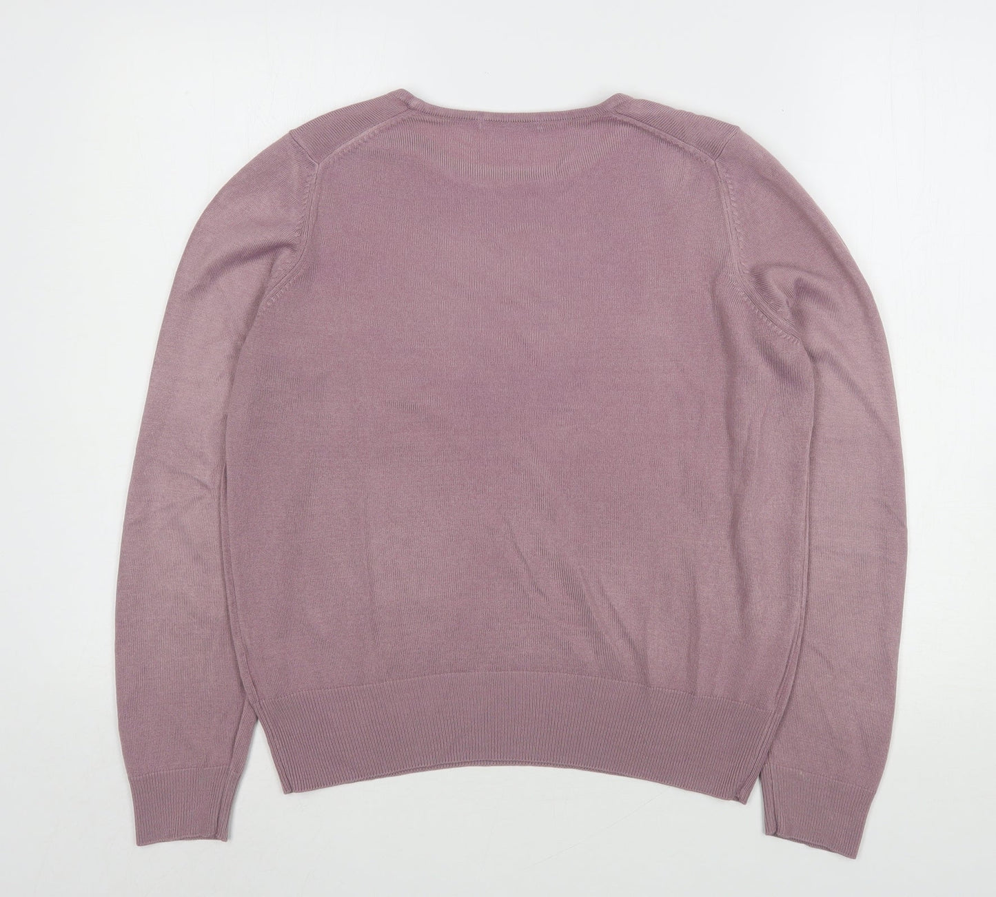 Marks and Spencer Womens Pink Round Neck  Acrylic Pullover Jumper Size 12