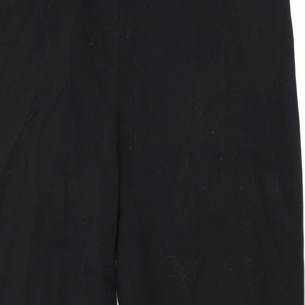 Marks and Spencer Womens Black  Polyester Trousers  Size 12 L28 in Regular Zip