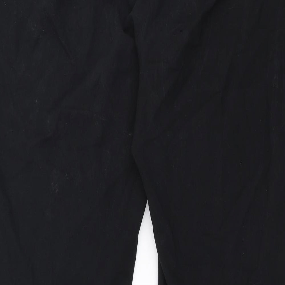 Marks and Spencer Womens Black  Polyester Trousers  Size 12 L28 in Regular Zip