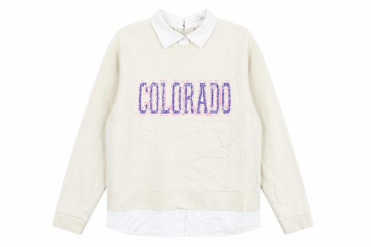NEXT Womens Beige  100% Cotton Pullover Sweatshirt Size L  Button - Colorado