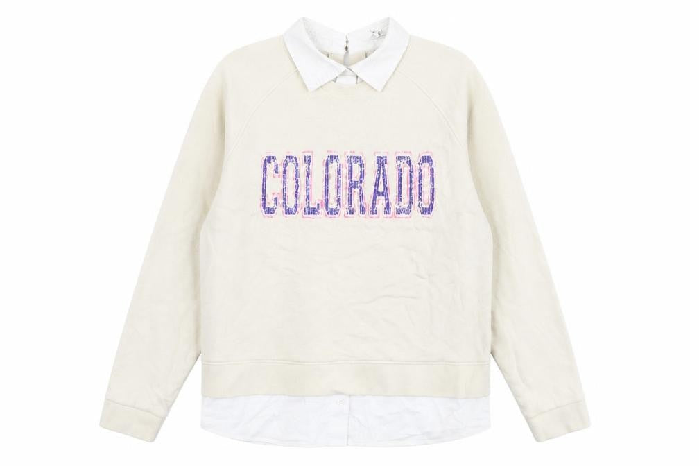 NEXT Womens Beige  100% Cotton Pullover Sweatshirt Size L  Button - Colorado