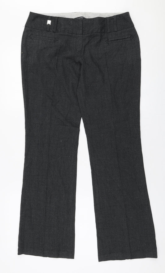 Atmosphere Womens Grey  Polyester Trousers  Size 12 L31 in Regular Zip