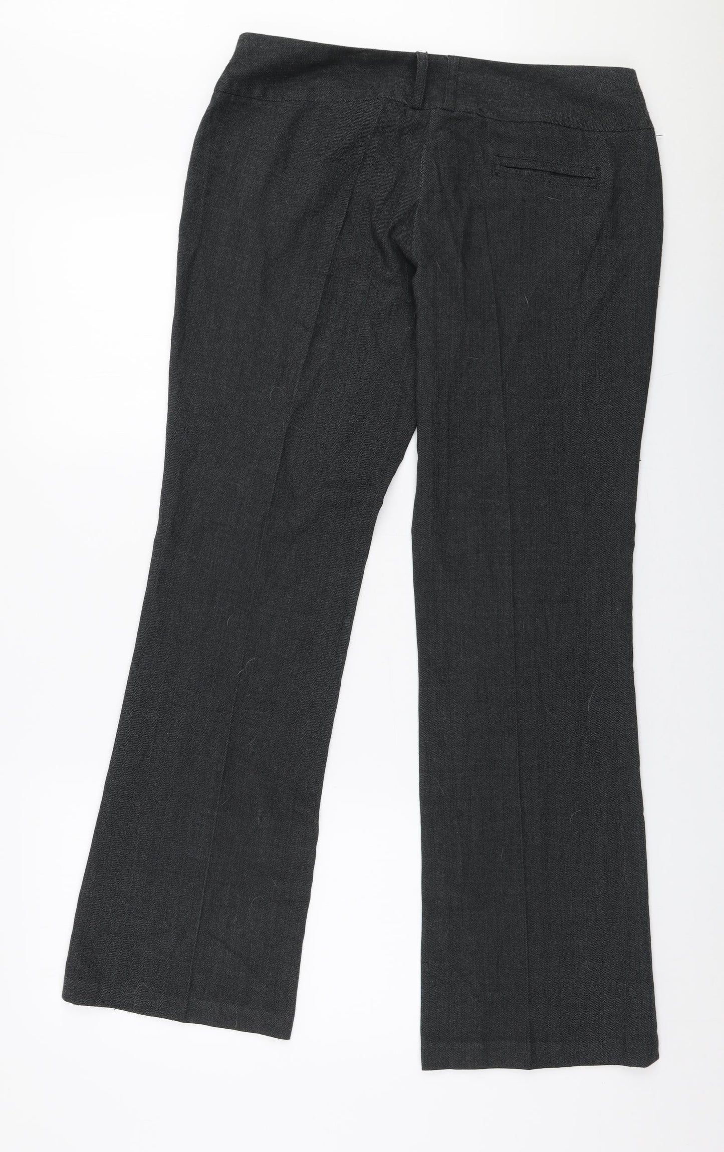 Atmosphere Womens Grey  Polyester Trousers  Size 12 L31 in Regular Zip