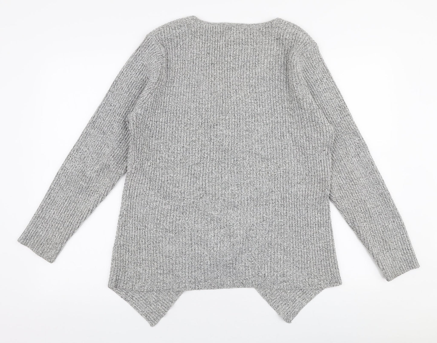 Roman  Womens Grey V-Neck  Acrylic Pullover Jumper Size S