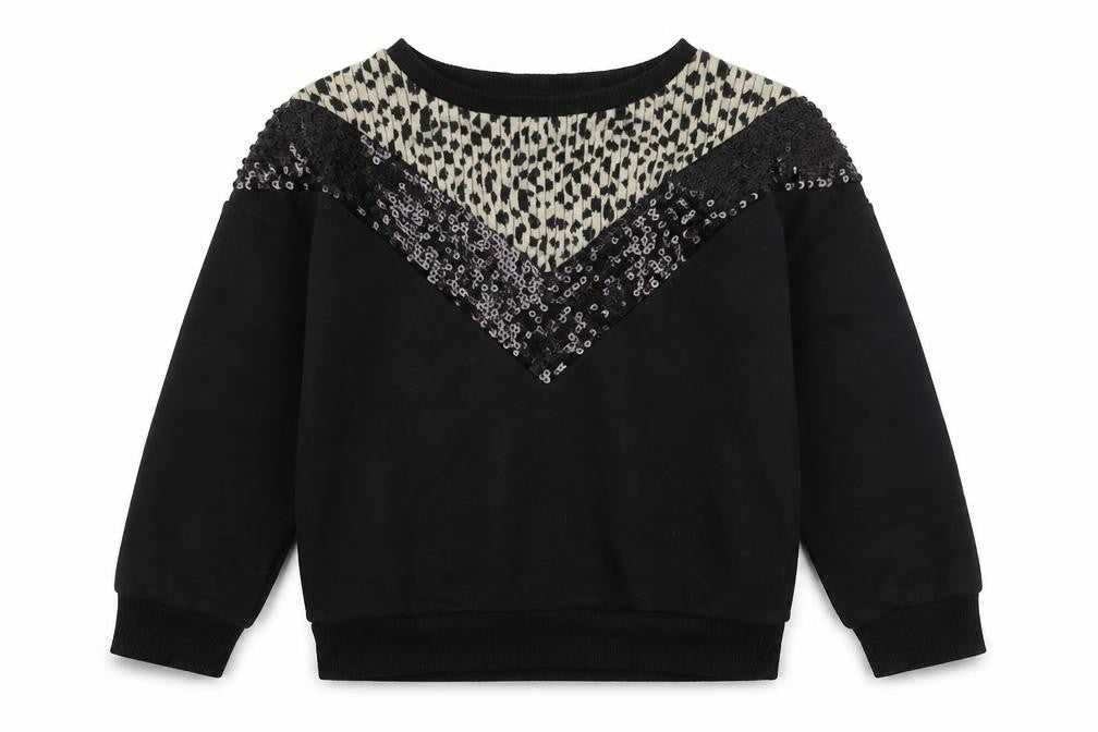 Matalan Girls Black  Polyester Pullover Sweatshirt Size 7 Years  Pullover