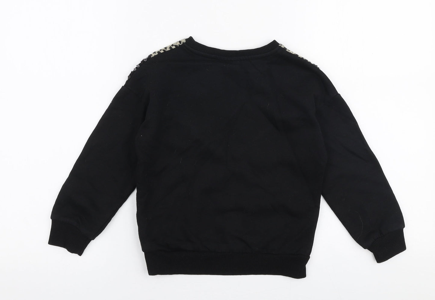 Matalan Girls Black  Polyester Pullover Sweatshirt Size 7 Years  Pullover