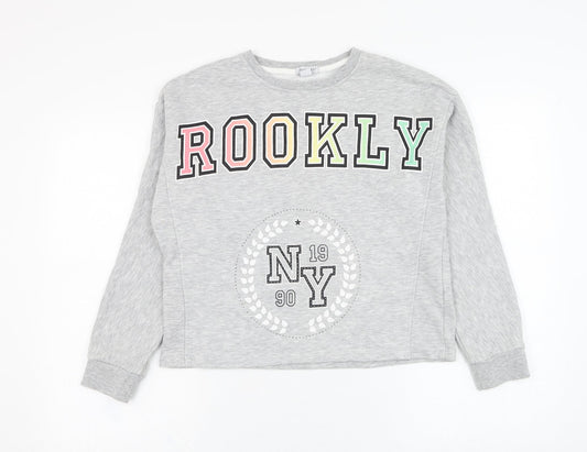 Primark Girls Grey  Cotton Pullover Sweatshirt Size 12-13 Years  Pullover - Brooklyn New York