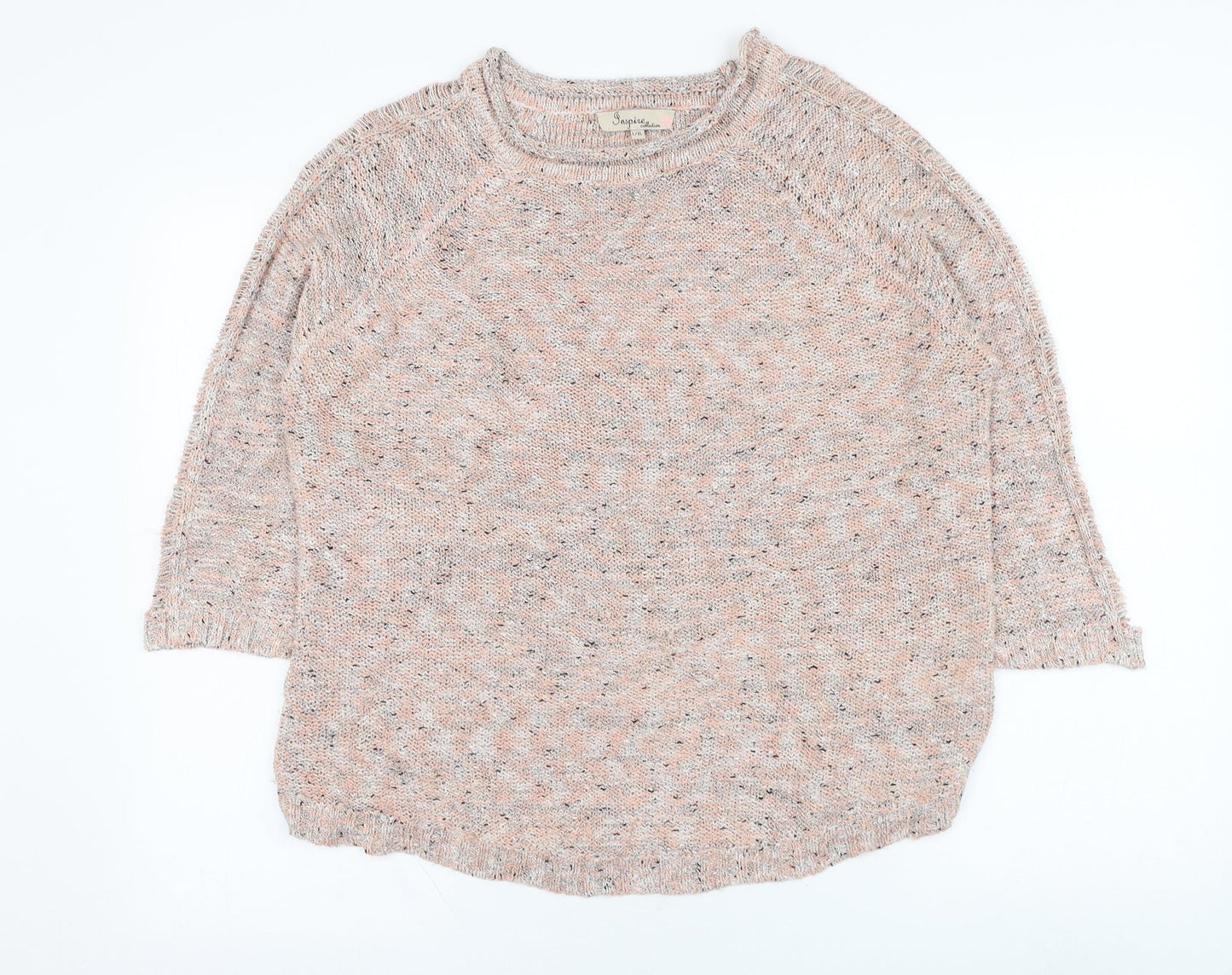 Inspire Womens Pink Round Neck  Acrylic Pullover Jumper Size L
