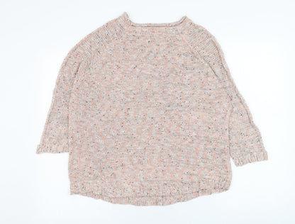 Inspire Womens Pink Round Neck  Acrylic Pullover Jumper Size L