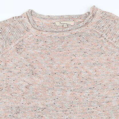 Inspire Womens Pink Round Neck  Acrylic Pullover Jumper Size L