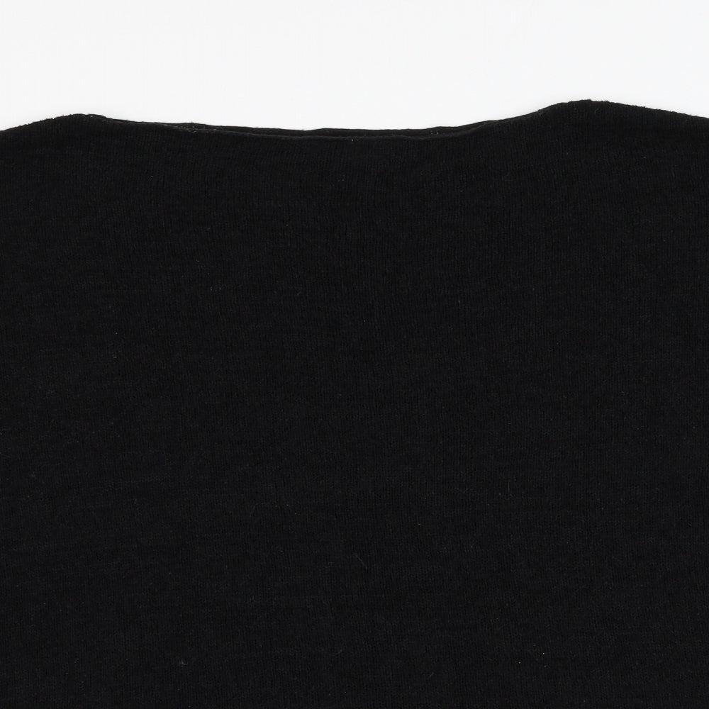 H&M Womens Black Round Neck  Acrylic Pullover Jumper Size S