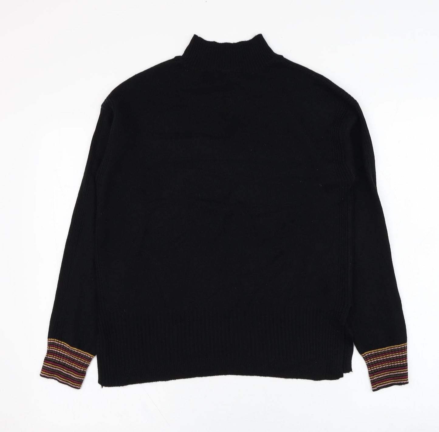 NEXT Womens Black Mock Neck  Polyester Pullover Jumper Size XS   - Star