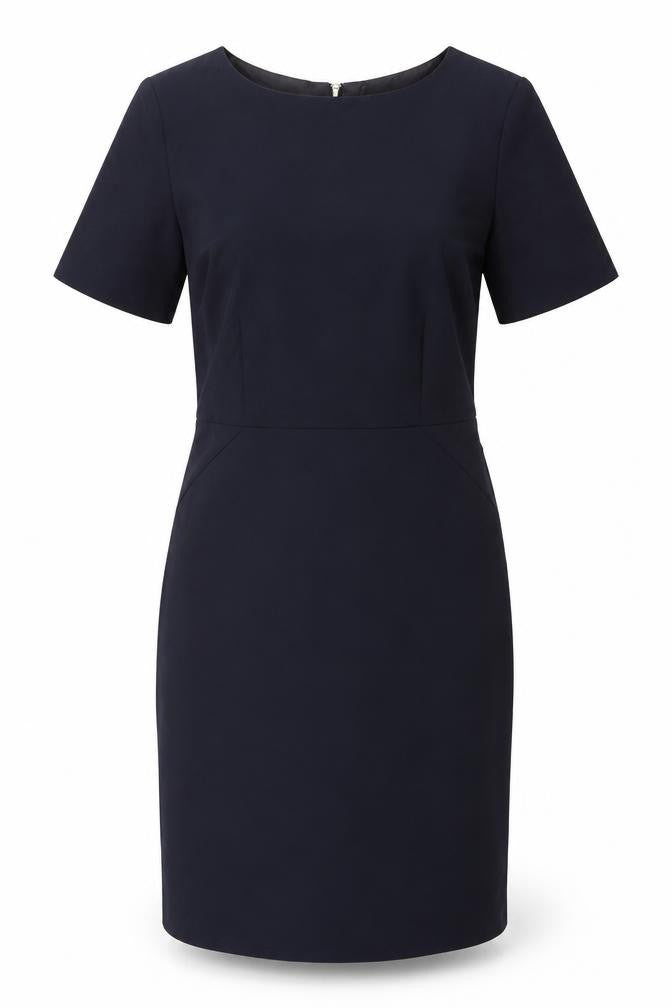 John Lewis Womens Blue  Polyester Shift  Size 10  Round Neck Zip