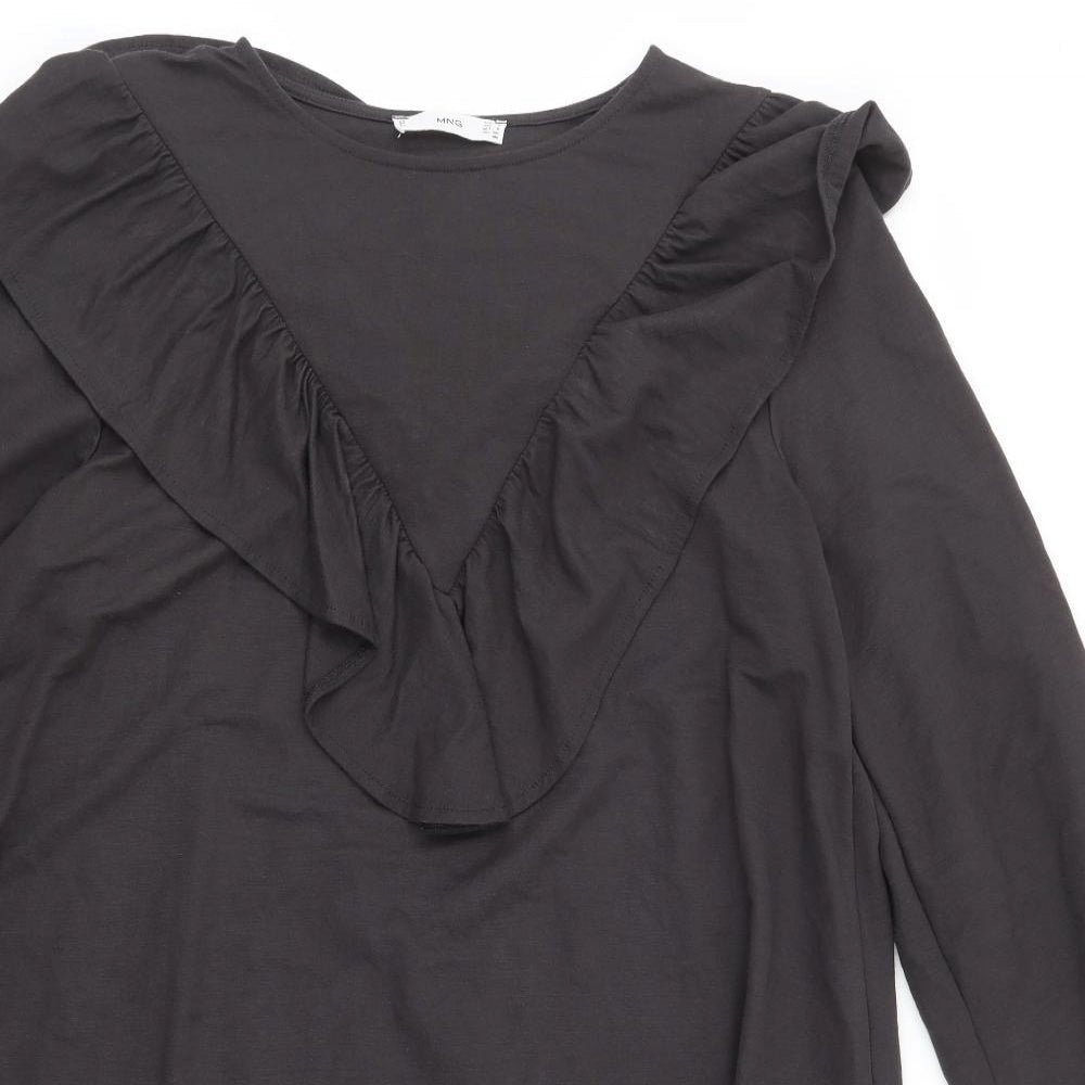 Mango Womens Grey  Viscose A-Line  Size 8  Round Neck Pullover