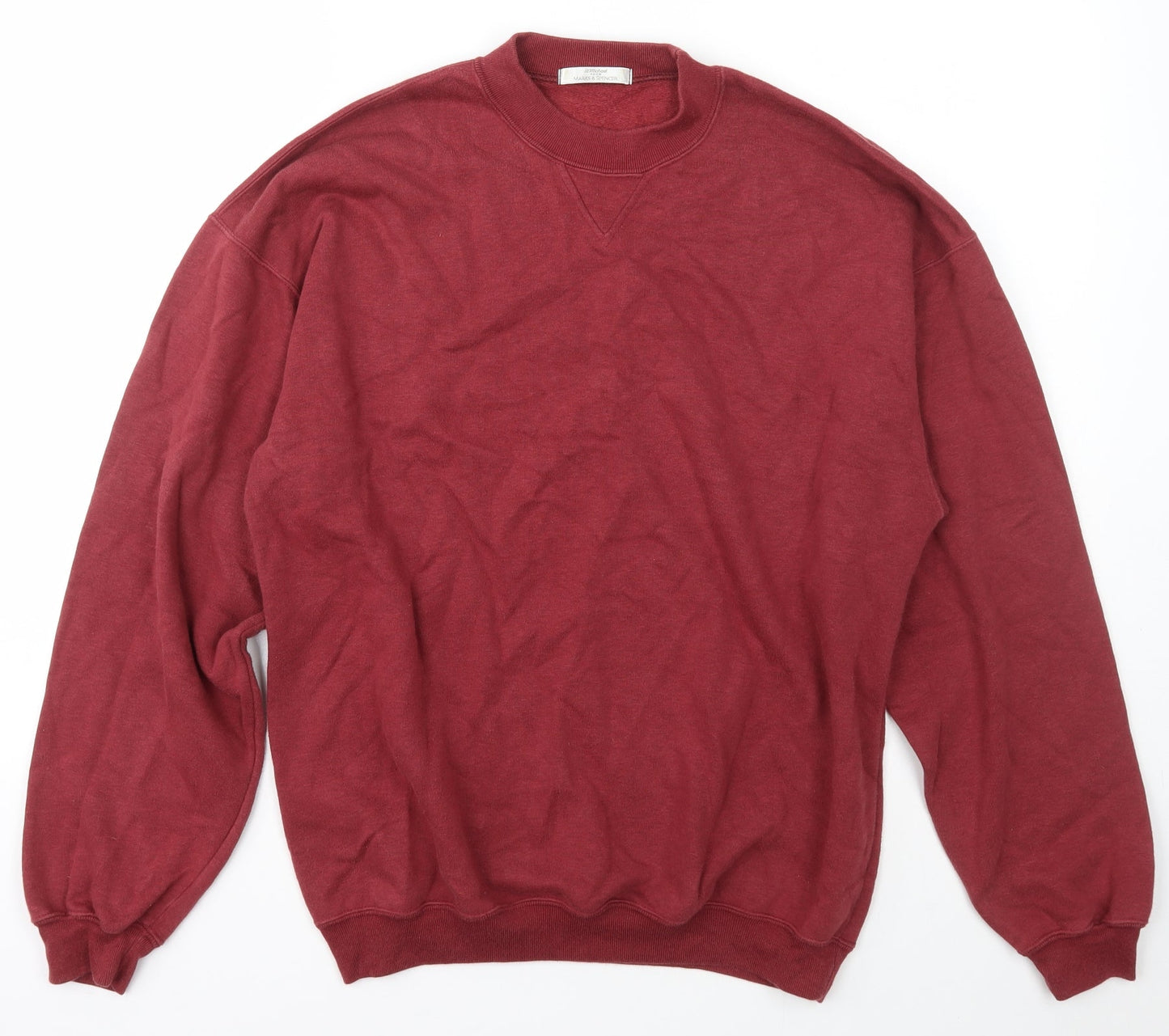 Marks and Spencer Womens Red Mock Neck  Cotton Pullover Jumper Size S
