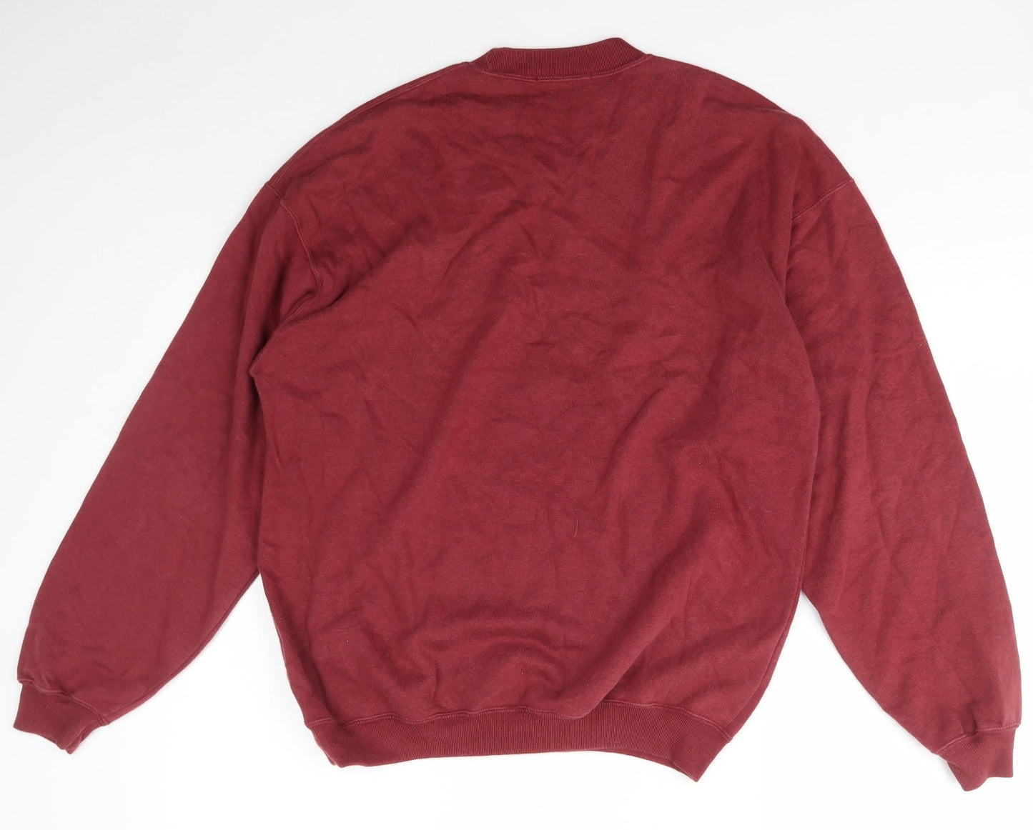 Marks and Spencer Womens Red Mock Neck  Cotton Pullover Jumper Size S
