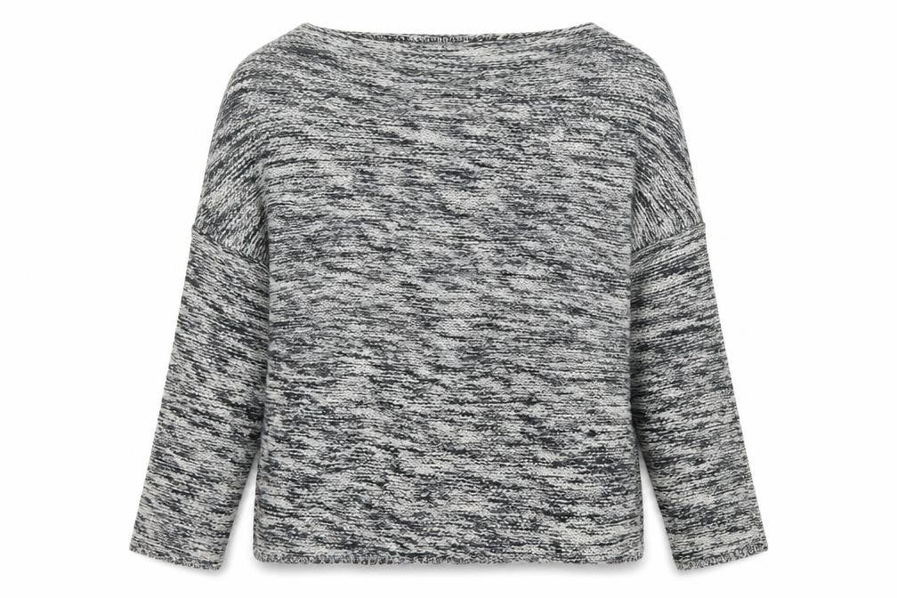 Atmosphere Womens Grey Boat Neck Striped Acrylic Pullover Jumper Size 10