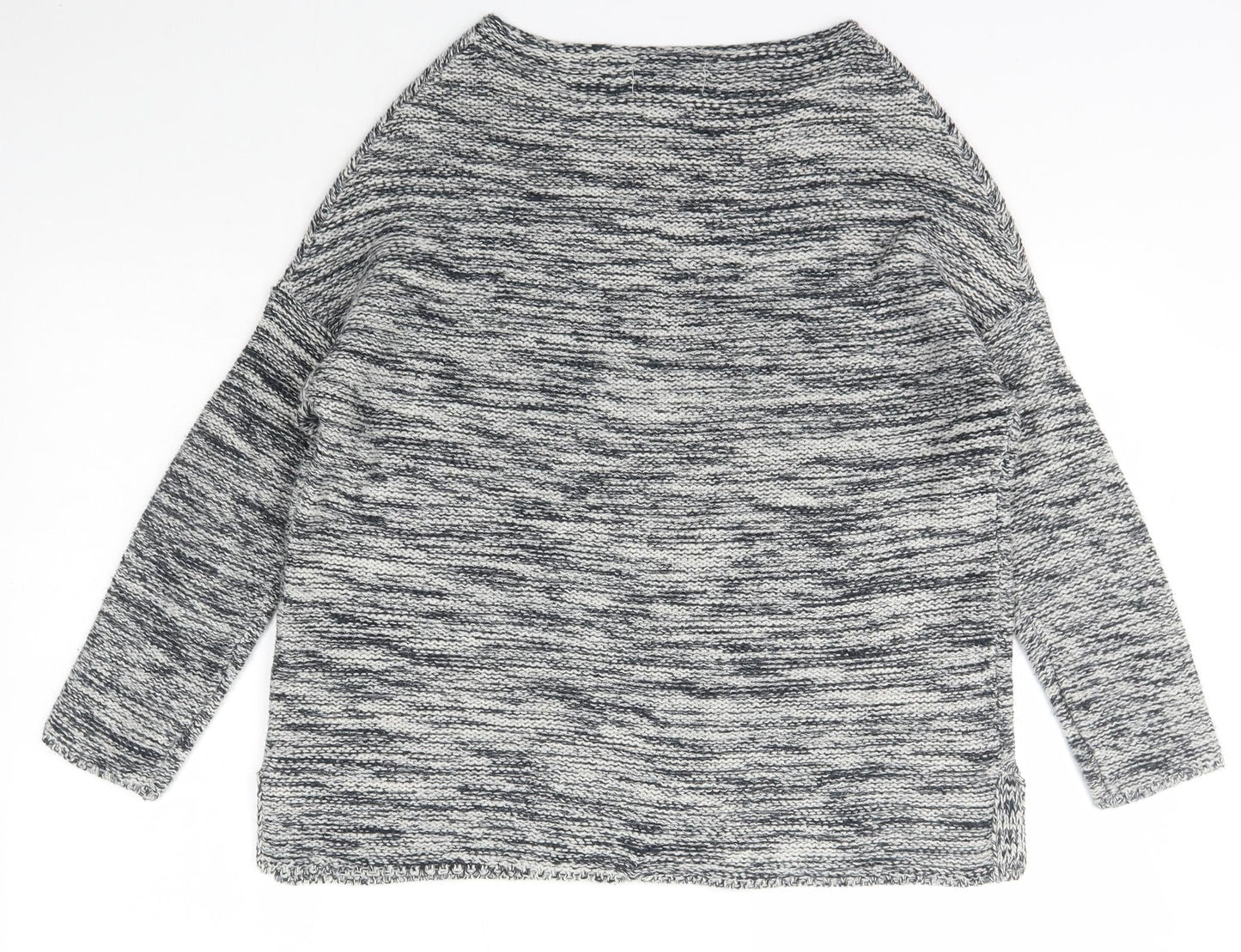 Atmosphere Womens Grey Boat Neck Striped Acrylic Pullover Jumper Size 10