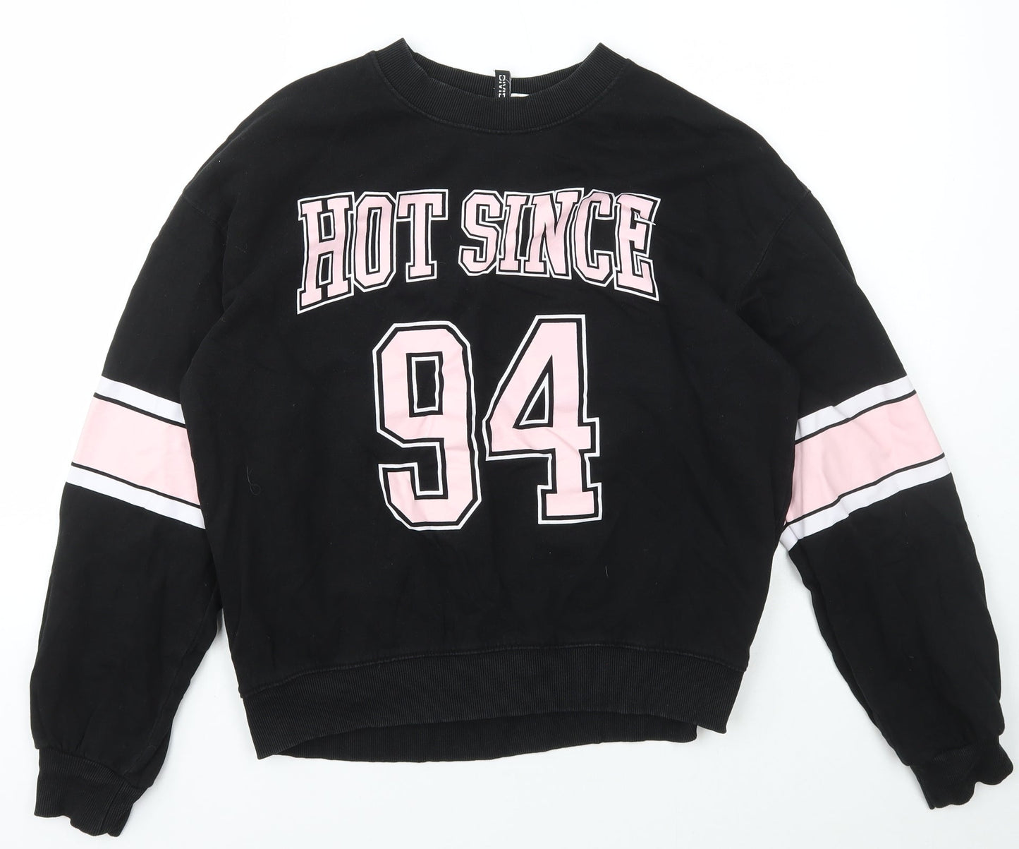 H&M Womens Black Mock Neck  Cotton Pullover Jumper Size M