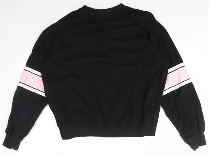 H&M Womens Black Mock Neck  Cotton Pullover Jumper Size M