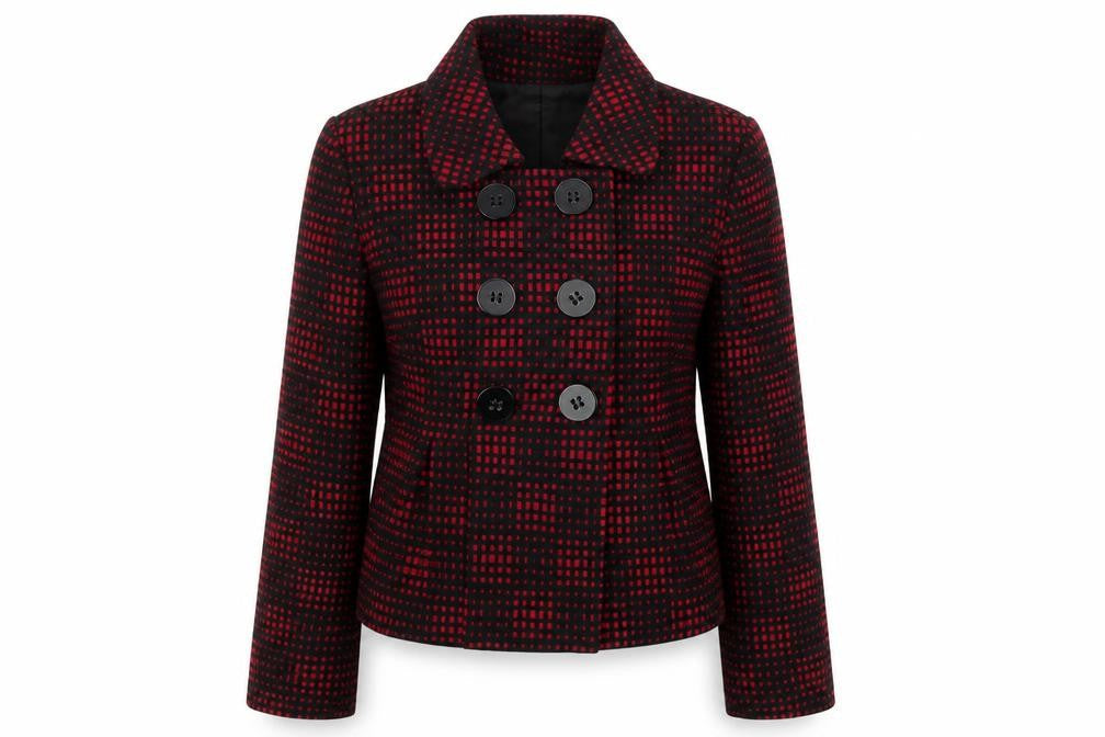 Marks & Spencer Womens Red Check  Jacket  Size 10  Button