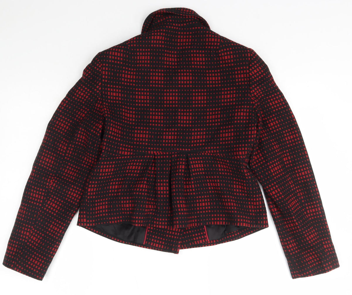 Marks & Spencer Womens Red Check  Jacket  Size 10  Button