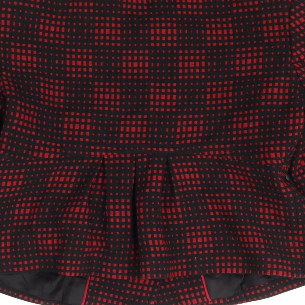 Marks & Spencer Womens Red Check  Jacket  Size 10  Button