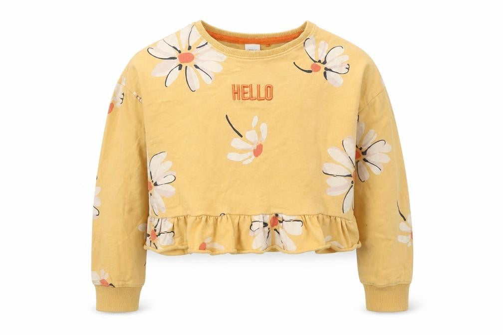 NEXT Girls Orange Floral Cotton Pullover Sweatshirt Size 10 Years  Pullover - Hello