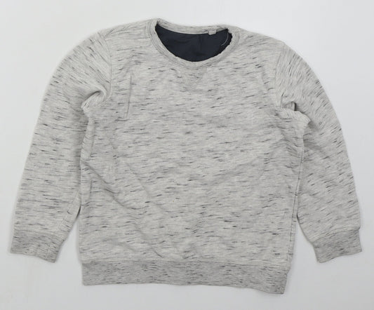 Lily & Dan Boys Grey  Cotton Pullover Sweatshirt Size 9-10 Years  Pullover