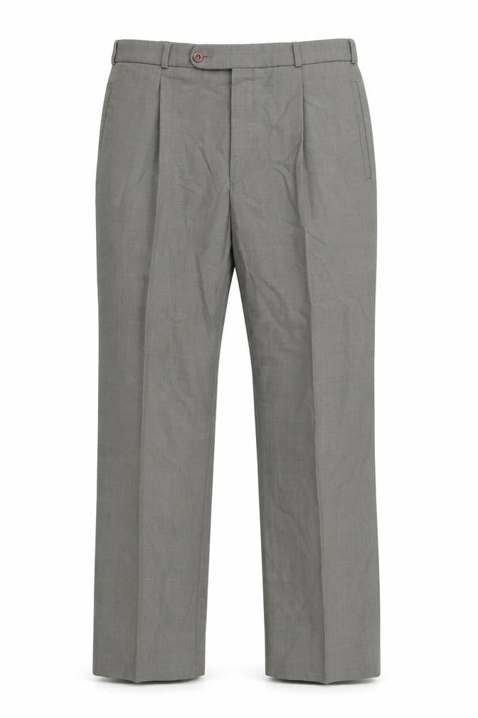 Ela Flex Mens Grey  Polyester Trousers  Size 32 L31 in Regular Button