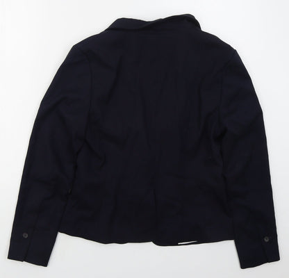 H&M Womens Blue  Polyester Jacket Suit Jacket Size 12