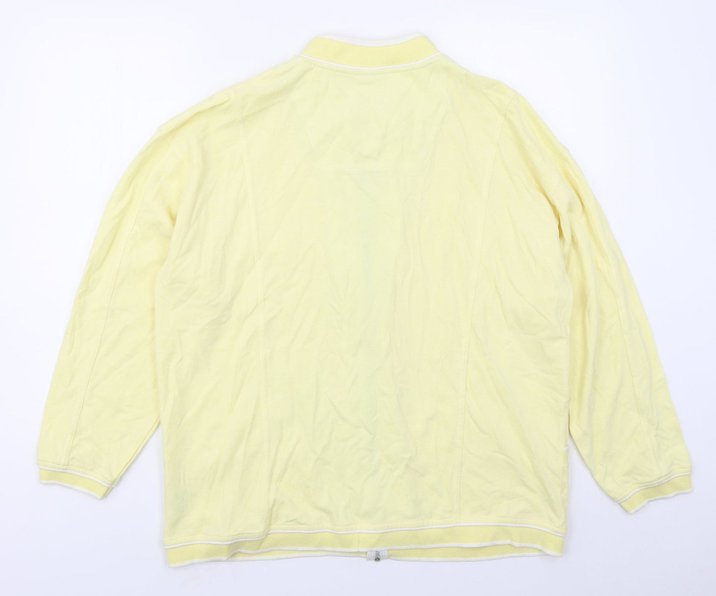 DASH Womens Yellow  Cotton Full Zip Sweatshirt Size 16  Zip