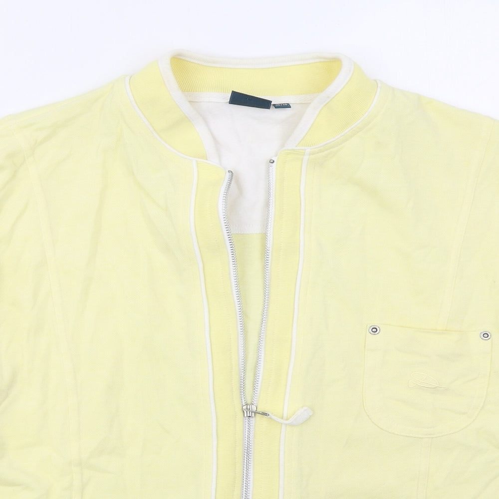 DASH Womens Yellow  Cotton Full Zip Sweatshirt Size 16  Zip