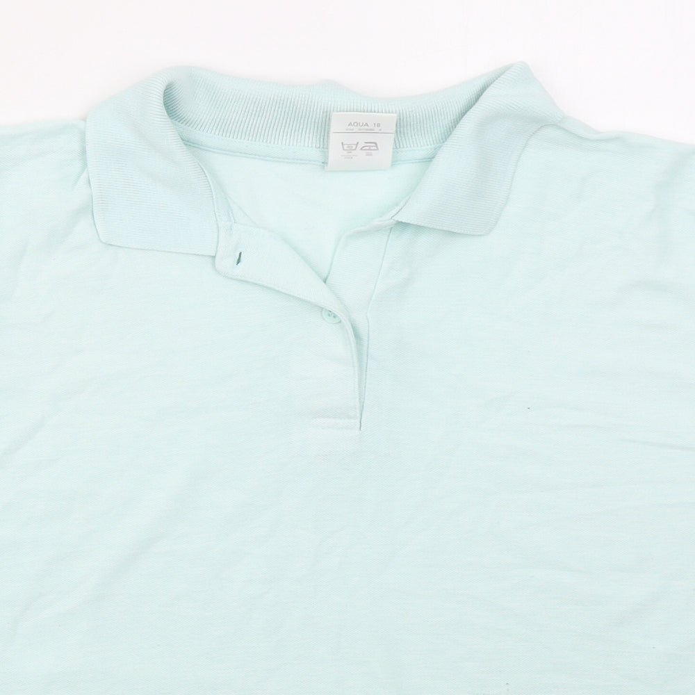 Littlewoods Womens Green  Polyester Basic Polo Size 18 Collared