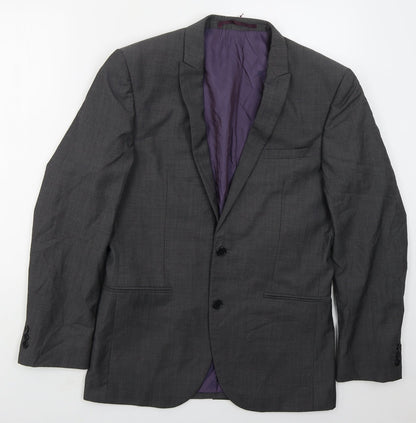 Next Mens Grey  Wool Jacket Suit Jacket Size 38