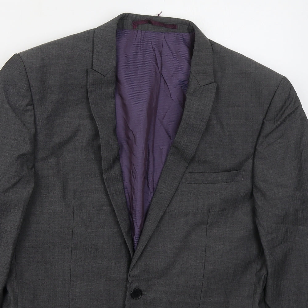 NEXT Mens Grey  Wool Jacket Suit Jacket Size 38