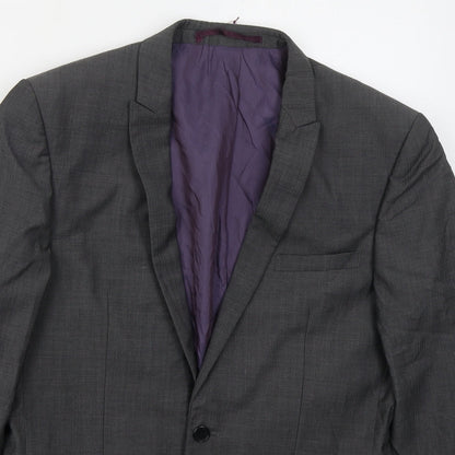 Next Mens Grey  Wool Jacket Suit Jacket Size 38