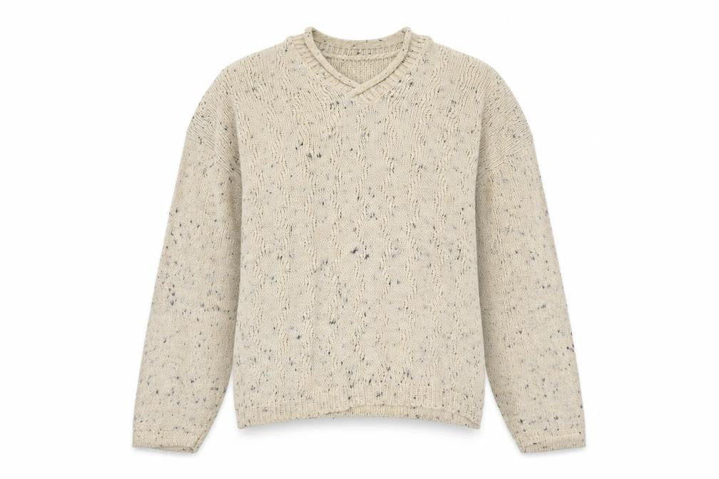Sam Store  Womens Beige V-Neck   Pullover Jumper Size S   - Material Mixed Fibre