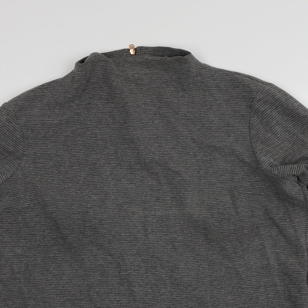 Savannah Miller Womens Grey High Neck  Polyester Pullover Jumper Size 16