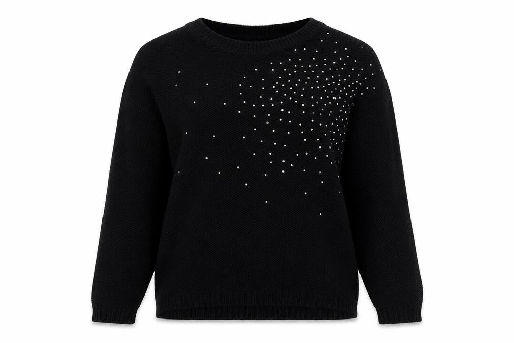 New Look Womens Black Round Neck  Acrylic Pullover Jumper Size S