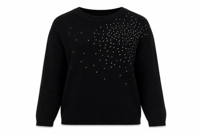 New Look Womens Black Round Neck  Acrylic Pullover Jumper Size S