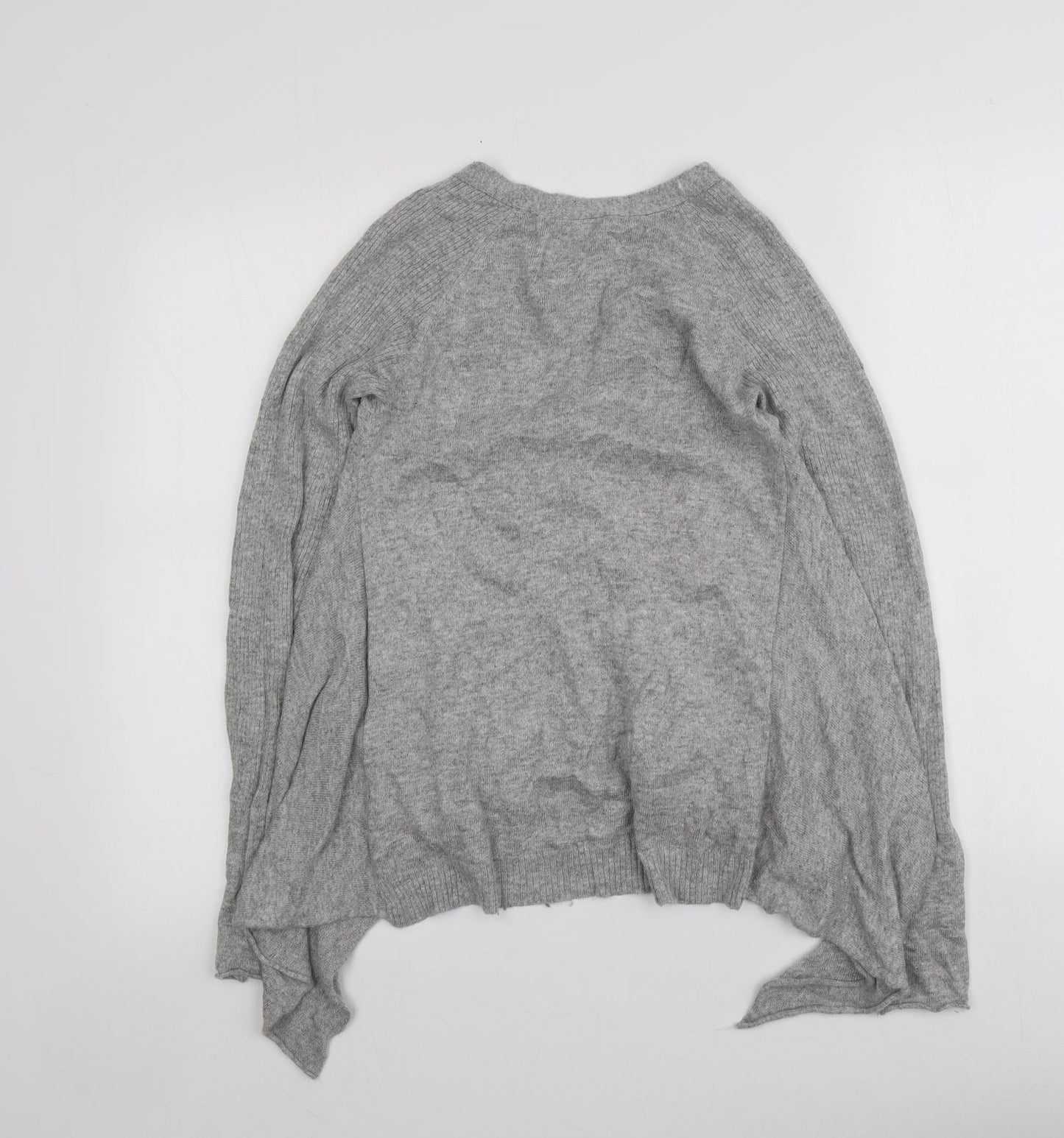 NEXT Womens Grey V-Neck  Nylon Cardigan Jumper Size 8