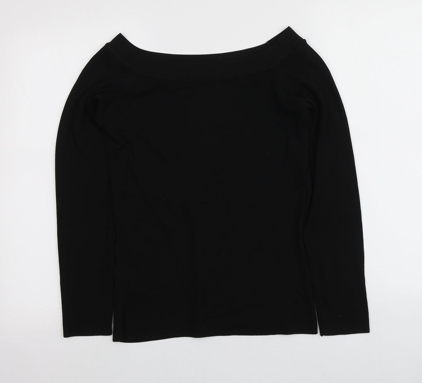NEXT Womens Black Square Neck  Nylon Pullover Jumper Size 12